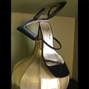 Beautiful black heels with rhinestones